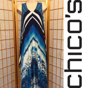 Chico’s Maxi Dress 💞💙FLOWING SIDE PANELS💙💕